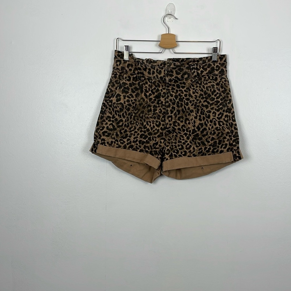 Express Animal Print High Rise 2 Pocket Shortie Cuff Hem 2 Pocket Womens 10